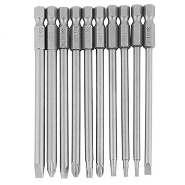 Imagem de Bits de chave de fenda, 10pcs 100mm, conjunto de bits embout visseuse longo 150mm 1/4" Hex Shank Magnético BST Phillips Cruz Conjunto de bits de chave de fenda (com fenda + cruz + estrela de segurança