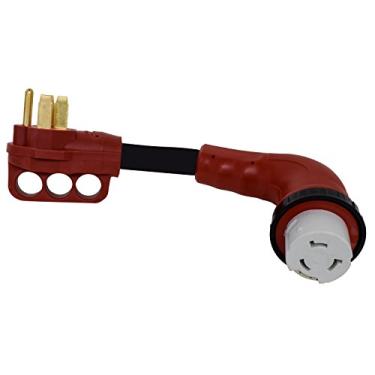Imagem de Valterra Cabo adaptador A10-5050D90VP Mighty Cord 90° removível 12" - 50AM a 50AF, vermelho (cartado)