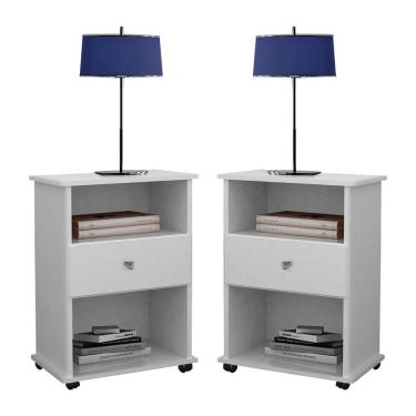 Imagem de Conjunto 2 Mesa de Cabeceira  Quarto Otto 1 Gaveta