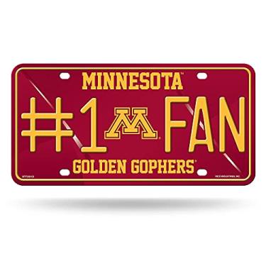 Imagem de Rico Industries NCAA Minnesota Golden Gophers #1 placa de licença de metal para ventilador