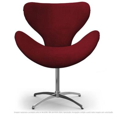 Imagem de Cadeira Decorativa Poltrona Egg Bordô Com Base Giratória