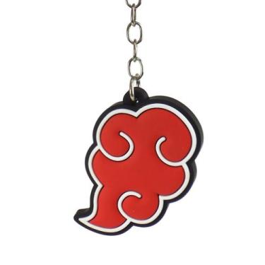 Chaveiro Metal Símbolo Akatsuki Anime Ninja Naruto Geek no Shoptime