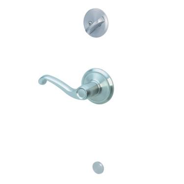 Imagem de Schlage F59 FLA 626 RH Flair Maçaneta interna direita com fechadura, cromo escovado (apenas metade interior)