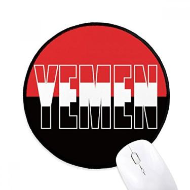 Imagem de DIYthinker Mouse pad com nome da bandeira do país do Iêmen para mesa de escritório tapete redondo para computador