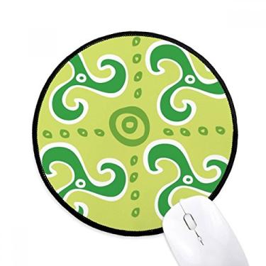 Imagem de DIYthinker Totem espiral verde Totems do México Civilização Antiga Mouse Pad Desktop Escritório Tapete Redondo para Computador