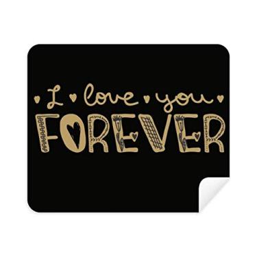 Imagem de DIYthinker Limpador de tela Love You Forever Gold Quote Style Pano de limpeza de tela, 2 peças, tecido de camurça