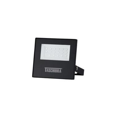 Imagem de Refletor Taschibra TR LED Slim 20W Preto Bivolt 3000K Luz Amarela