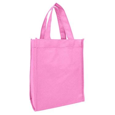 Imagem de Conjunto de 12 - Bolsa pequena para presente bolsa de livros em massa não tecida bolsa multiuso arte arte arte impressão de tela bolsa escolar ecológica, rosa, 12