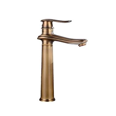 Imagem de LIDON Torneira para pia de banheiro torneira de água quente e fria torneira de banheiro manípulo único torneira de latão antigo banheiro um furo torneiras de latão torneira de banheiro latão ouro, dourado B (cor: antigo A)