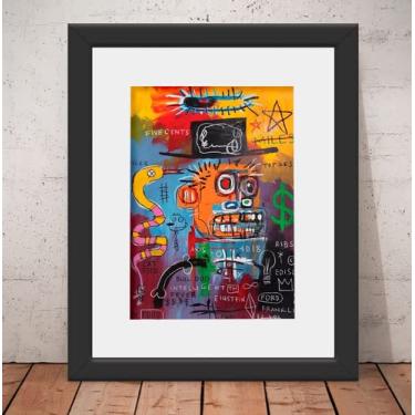 Imagem de Quadro Decorativo Basquiat 56x46cm Vidro + Paspatur U0281