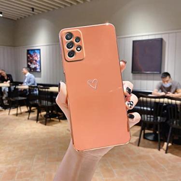 Imagem de Capa de telefone quadrada Love Heart para Samsung Galaxy A32 A 32 A52 A72 A 52 72 4G 5G A52S A53 A23 A33 A73 A12 Capa de silicone, AX Camellia Red, Para A73 (4G 5G)