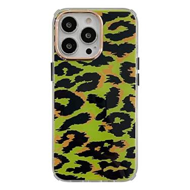 Imagem de Estojo de galvanoplastia com estampa de leopardo verde fluorescente de moda luxuosa para iPhone 13 12 11 Pro XS Max XR X 8 7 Plus Capa, verde, para iphone XSMax