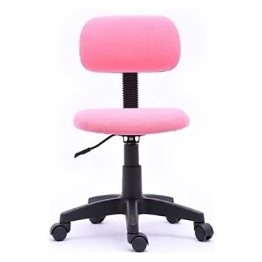 Imagem de cadeira de escritório Cadeira de PC Cadeira de mesa de escritório Cadeira de aprendizagem Cadeira estofada sem braços Assento giratório Encosto Cadeira de trabalho Cadeira de jogos Cadeira (cor: rosa)