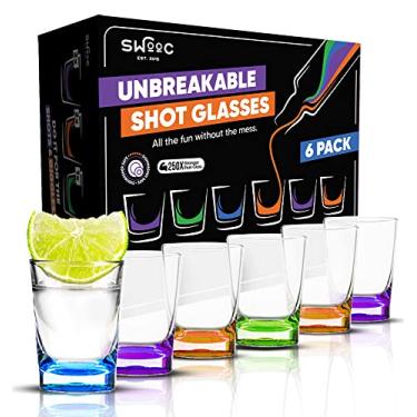 Imagem de SWOOC Games - Conjunto de copos inquebráveis (pacote com 6) - 250 x mais forte que o vidro, 25 x mais forte que o acrílico - colorido e seguro para máquina de lavar louça - 42,5 g reutilizáveis para