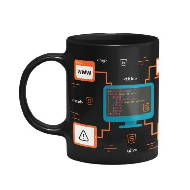 Imagem de Caneca Dev HTML - Preta