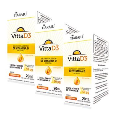 Imagem de Vitamina D3 em Gotas 2000 UI Tangerina - 3 unidades de 20 ml - Tiaraju