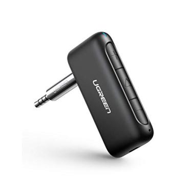 Imagem de UGREEN Receptor Bluetooth para carro portátil sem fio Bluetooth 5.0, adaptador de áudio auxiliar de 3,5 mm, microfone embutido para música, casa, sistema Hi-Fi, alto-falante, fones