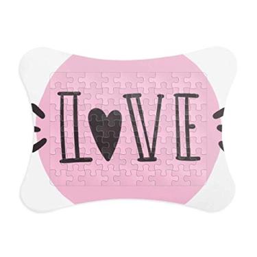 Imagem de Pink Love Citação de escrita à mão, moldura de quebra-cabeça de papel para casa