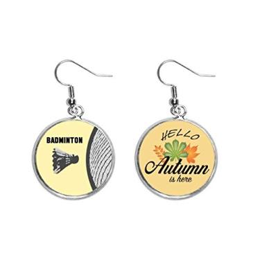 Imagem de Brinco de folha de outono estilo badminton Art Déco, presente moderno com pingente de orelha