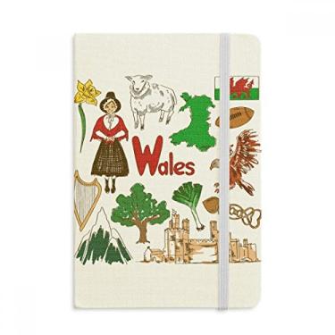 Imagem de Wales Landscap Caderno com a bandeira nacional do Reino Unido, capa dura em tecido