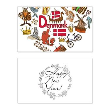 Imagem de Dinamarca Coração Landscap Bandeira Nacional Ano Novo Festival Cartão Bless Mensagem Presente