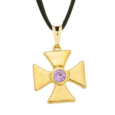 Imagem de Colar Cruz de Saint Germain 23mm - Sunshine Cristais Cor:Ouro