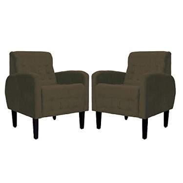 Imagem de Kit 02 Poltronas Luiza Para Escritório Suede Cores - DS Estofados