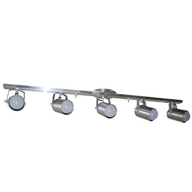Imagem de Trilho De 01 Metro Com 05 Spots Para Lâmpadas E27 - Pode utilizar no Teto, Parede (Prata)