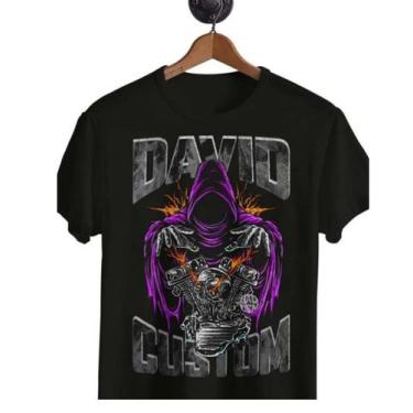 Imagem de Camiseta Em Malha De Algodão Estampa Eventual - David Custom