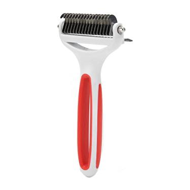 Imagem de Pente de Desmatagem para Animais de Estimação, 2 Em 1 Ancinho para Subpêlo para Animais de Estimação, para Evitar Deslizamentos, Massagem Lavável na Pele para Remover Nós (Vermelho)