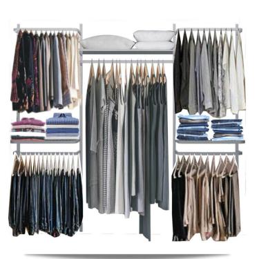Imagem de Closet arara aramado trilho parede super resistente moderno 2,20 BR