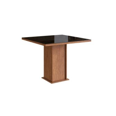 Imagem de Mesa de Jantar 4 Lugares Zamarchi 115 Canela/Vidro Preto