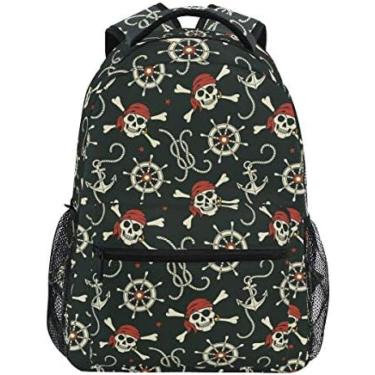Imagem de Mochila Caveira Para Meninos Meninas Escola Primária Mochila Pirata 2021712,Collector88