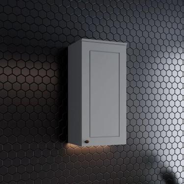 Imagem de Armário Aéreo 1 Porta 40cm Emily Espresso Móveis Cinza