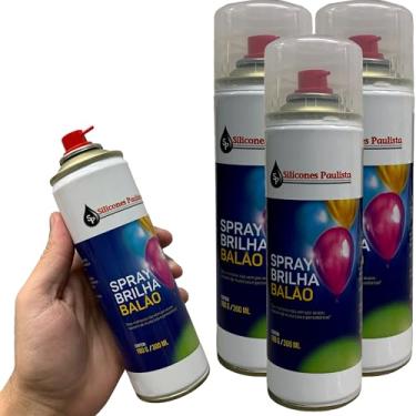 Imagem de Kit 3 Sprays Brilha Balão Bexiga Latex 300ml Silicones Paulista