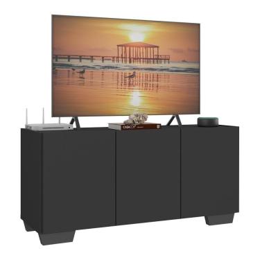Imagem de Rack Para Tv Até 32 Polegadas Com 3 Portas Multimóveis Mp1068 Preto/branco Preto/branco