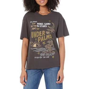 Imagem de Billabong Camiseta feminina com estampa premium, Off Black Under the Palms, M