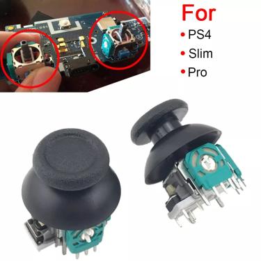 Imagem de 2 pçs para ps4 pro controlador fino 3d rocker joystick eixo analógico sensor com tampa peças de