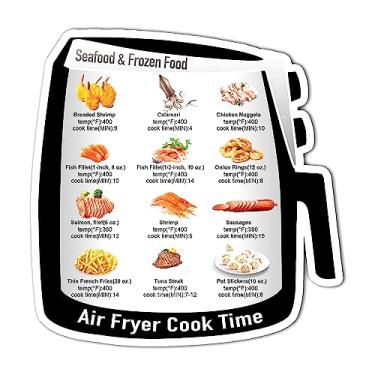 Imagem de Folha magnética para fritadeira Air Fryer Folha de ímã para tempo de cozimento, guia de referência rápida, acessórios para fritadeira a ar para cozinhar e fritar acessórios de fritadeira