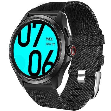 Imagem de Lamshaw Compatível com pulseiras Ticwatch Pro 5, 24 mm, tecido de nylon respirável, pulseira acessório de substituição compatível com smartwatch Ticwatch Pro 5 Android (preto)