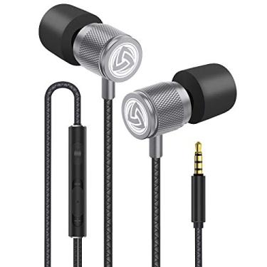 Imagem de LUDOS Fones de ouvido intra-auriculares ultra com fio, 5 anos de garantia, fones de ouvido com microfone, fones de ouvido com isolamento de ruído, espuma de memória para iPhone, Samsung, estudantes