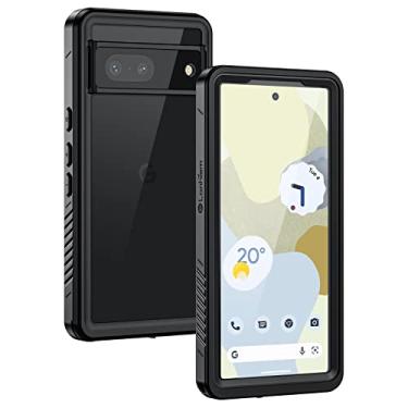 Imagem de Lanhiem Capa para Google Pixel 7, à prova d'água IP68, à prova de poeira, com protetor de tela integrado, capa protetora de corpo inteiro resistente para Pixel 7, preta/transparente