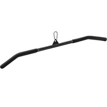 Imagem de SERTT Barra de puxar para baixo LAT atualizada, acessórios de puxar LAT para máquina de cabo de polia, barra de puxar LAT de 100 cm para academia, treino de força, treinamento corporal, musculação