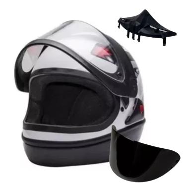 Imagem de Capacete San Marino Branco Grafic Mais Narigueira Big Viseira Extra