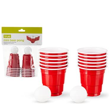 Imagem de True Conjunto de jogos de licores Mini Beer Pong, conjunto de 14, vermelho