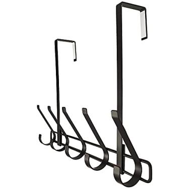 Imagem de Spotact Cabide de metal resistente para porta – Organizador de fácil alcance de 40,6 cm x 28 cm com 5 ganchos para pendurar casacos, roupas, toalhas, roupões, bonés