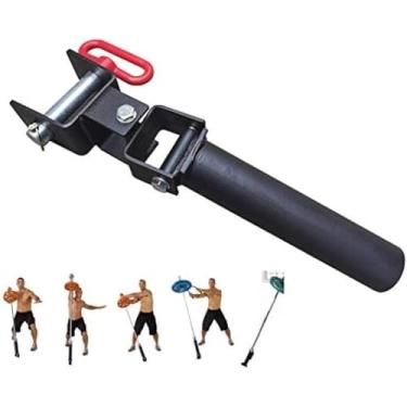 Imagem de Plataforma de minas terrestres de aço sólido em linha T-Bar | Plataforma de fixação de fileira de barra em T giratória 360° | Montagem de barra olímpica padrão de 1 '' e 2 '', ótima para exe