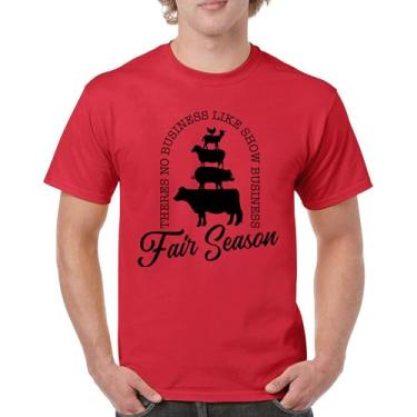 Imagem de Camiseta Fair Season There is No Business Like Show Business Agriculture Country Farm Life Farmer Pride Camiseta masculina, Vermelho, M