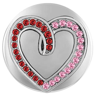 Imagem de Pingente de gengibre com fecho de coração, 20 mm, vermelho, rosa, estrela, amor, botão, serve para colares, pulseiras, chaveiros, anéis personalizados, Metal, Strass