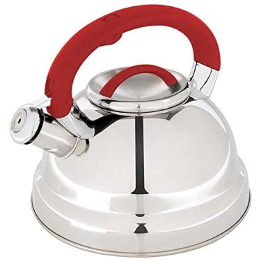 Imagem de Mor - Chaleira Aço Inox Fundo Triplo Dileta Vermelho 3L